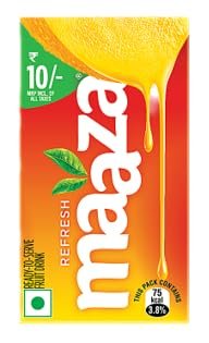 Maaza Mango Drink, Original Flavour| Ready to Serve Fruit Drink, 135ml Tetra Pack (Pack of 10) - Image 3