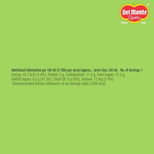 Del Monte Green Apple Fruit Drink (Pack of 6) - Crisp, Tangy & Ideal for Mocktails & Cocktails |No added preservatives - Image 2