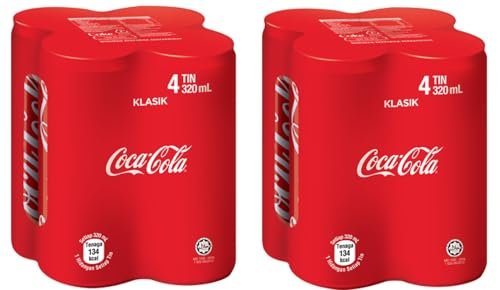 Coca-Cola Classic Carbonated Soft Drink, Real Taste 320ml Tin Can, X Pack of 8 (Product Of Malaysia) - Image 3