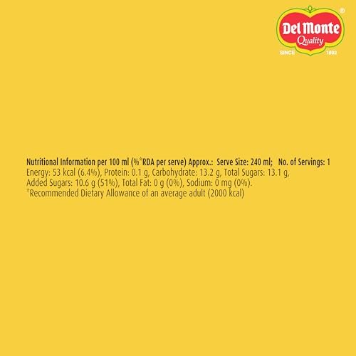 Del Monte Pineapple Fruit Drink (Pack of 6) - Tropical Taste, Real Pineapple Crush, Perfect for Cocktails & Mocktail | No added Preservatives - Image 2