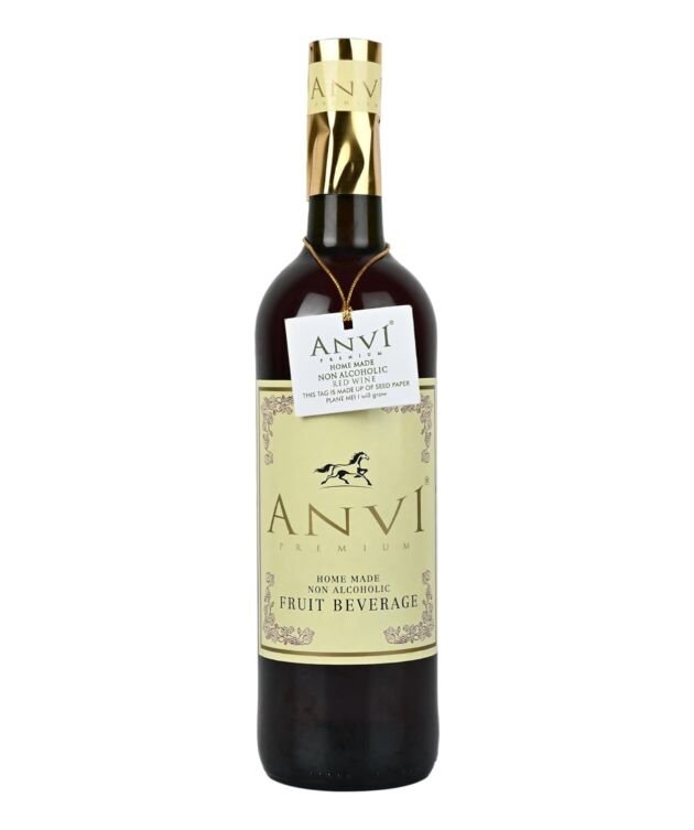 ANVI Original Homemade (Low Sugar) Non-Alcoholic Soft Red Wine – European Style, Rich Fruity Taste, Guilt-Free Refreshment (375 ml, Less Sugar)