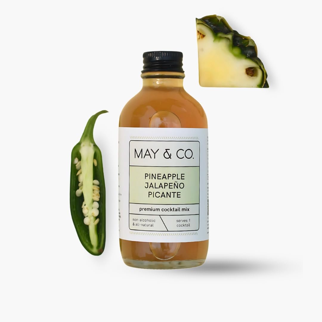 MAY & CO. Pineapple Jalapeño Picante Cocktail Mix - Cocktail Mixer for Tequila, Gin, Vodka - Pack of 4 (480ml) - Makes 4 Cocktails - Handcrafted Non-alcoholic Beverage - Image 5