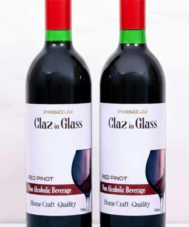 Claz in Glass Red WINE Pinot Non-Alcoholic Aged Red Wine | No Added Flavour & Colour | Premium Aged Alcohol Free Drinks (750ml) Pack of 2