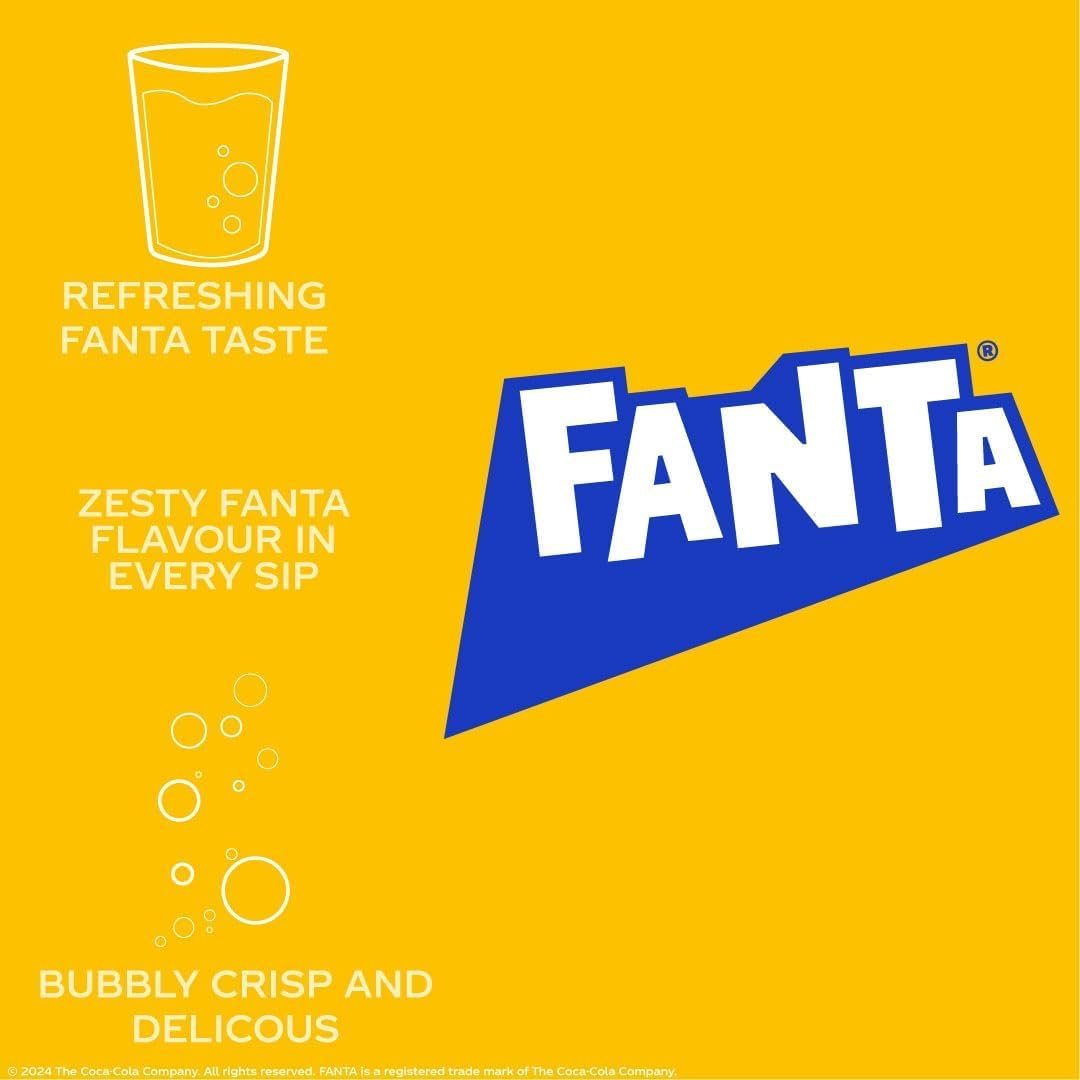 Fanta Lemon Carbonated Soft Drink, 24 Cans Pack, X 330ml Each, Refreshing Citrus Beverage (Product Of UK) - Image 5