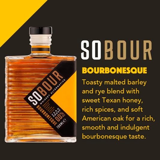 Seven Dec 1927 - SOBOUR Bourbonesque - Non-Alcoholic Whiskey - Premium Non-Alcoholic Bourbon Alternative - Amber - 4 Bottles Pack (700ml Bottles) - Image 5