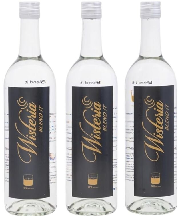 WISTERIA Waters Premium Glass Bottled Mineral Water 750ml, pH-Balanced, Water 0% Alcohol Chemical-Free, Natural Spring Taste, Mineral-Infused Hydration, Glass Bottle – Pack of 3