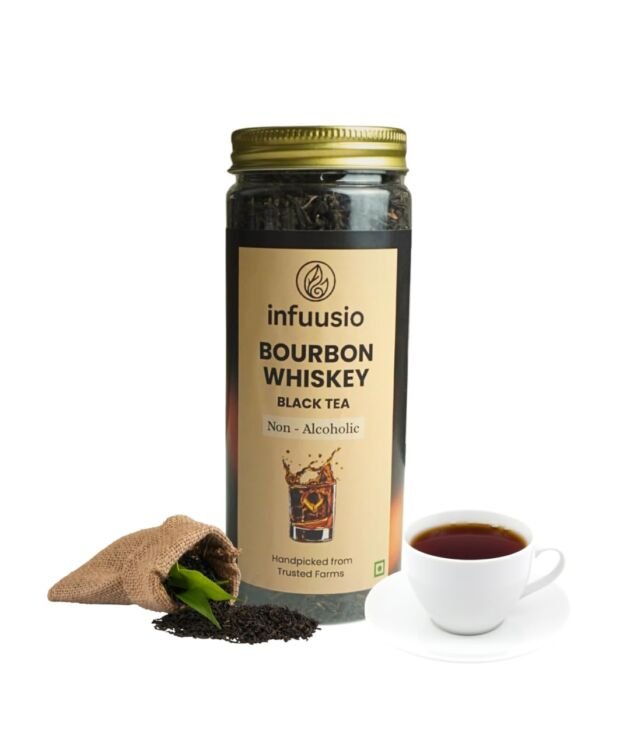 Infuusio Bourbon Whiskey Black Tea 60g, Non-Alcoholic, 40-50mg Caffeine, Farm-Sourced | UV STERILIZED