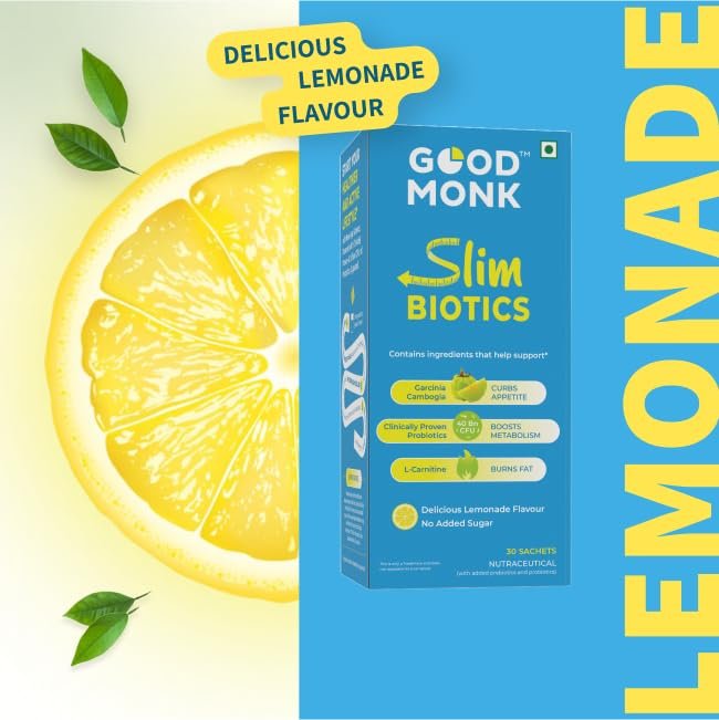 Good Monk Slimbiotics with Garcinia Cambogia, L-Carnitine, Prebiotics & 40 Bn CFU Probiotics | Weight Loss for Women & Men | Boosts Metabolism & Reduces Cravings Naturally | 30 Days Pack - Image 6
