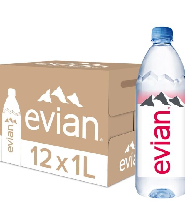 Evian Water 12 x 1000 ml, Natural Mineral, 12000 millilitre