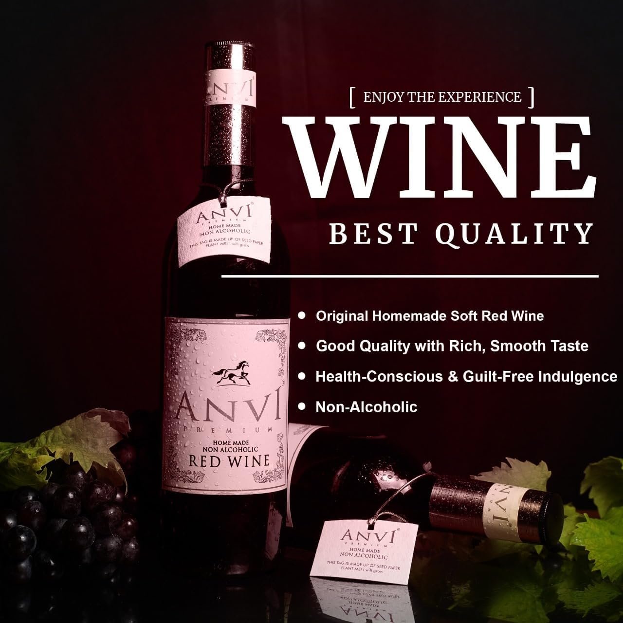 ANVI Original Homemade (Low Sugar) Non-Alcoholic Soft Red Wine – European Style, Rich Fruity Taste, Guilt-Free Refreshment (375 ml, Less Sugar) - Image 6