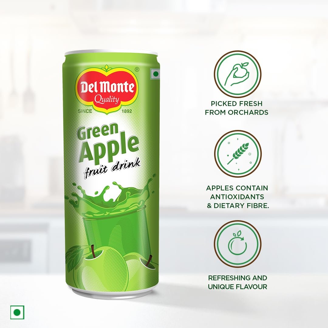 Del Monte Green Apple Fruit Drink (Pack of 6) - Crisp, Tangy & Ideal for Mocktails & Cocktails |No added preservatives - Image 6