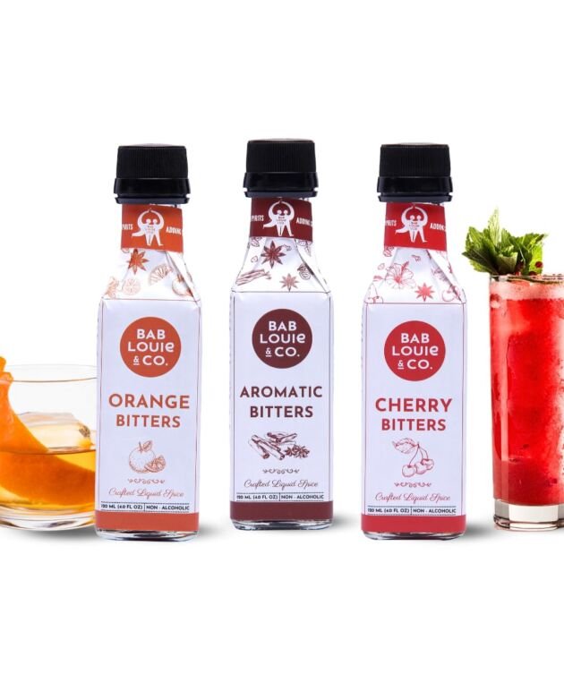 Bab Louie & Co. Bitters for Cocktails (Aromatic Spiced, Orange, Cherry Bitters), India's First Craft Bitters, Old Fashioned, Manhattan, Negroni, Bourbon, Gin & Tonics, Cocktails (Pack of 3, 120ml each)