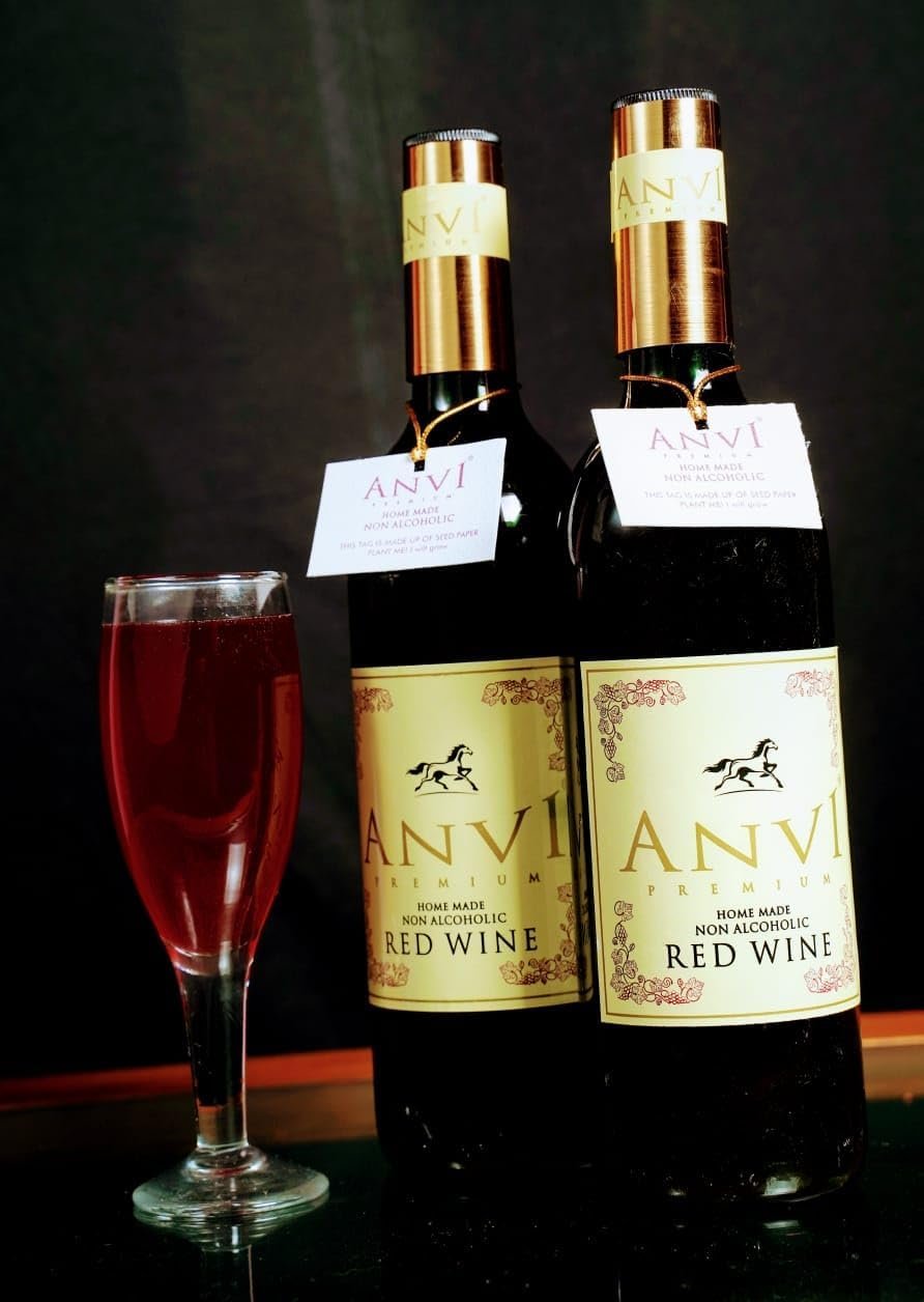 ANVI Original Homemade (Low Sugar) Non-Alcoholic Soft Red Wine – European Style, Rich Fruity Taste, Guilt-Free Refreshment (375 ml, Less Sugar) - Image 2