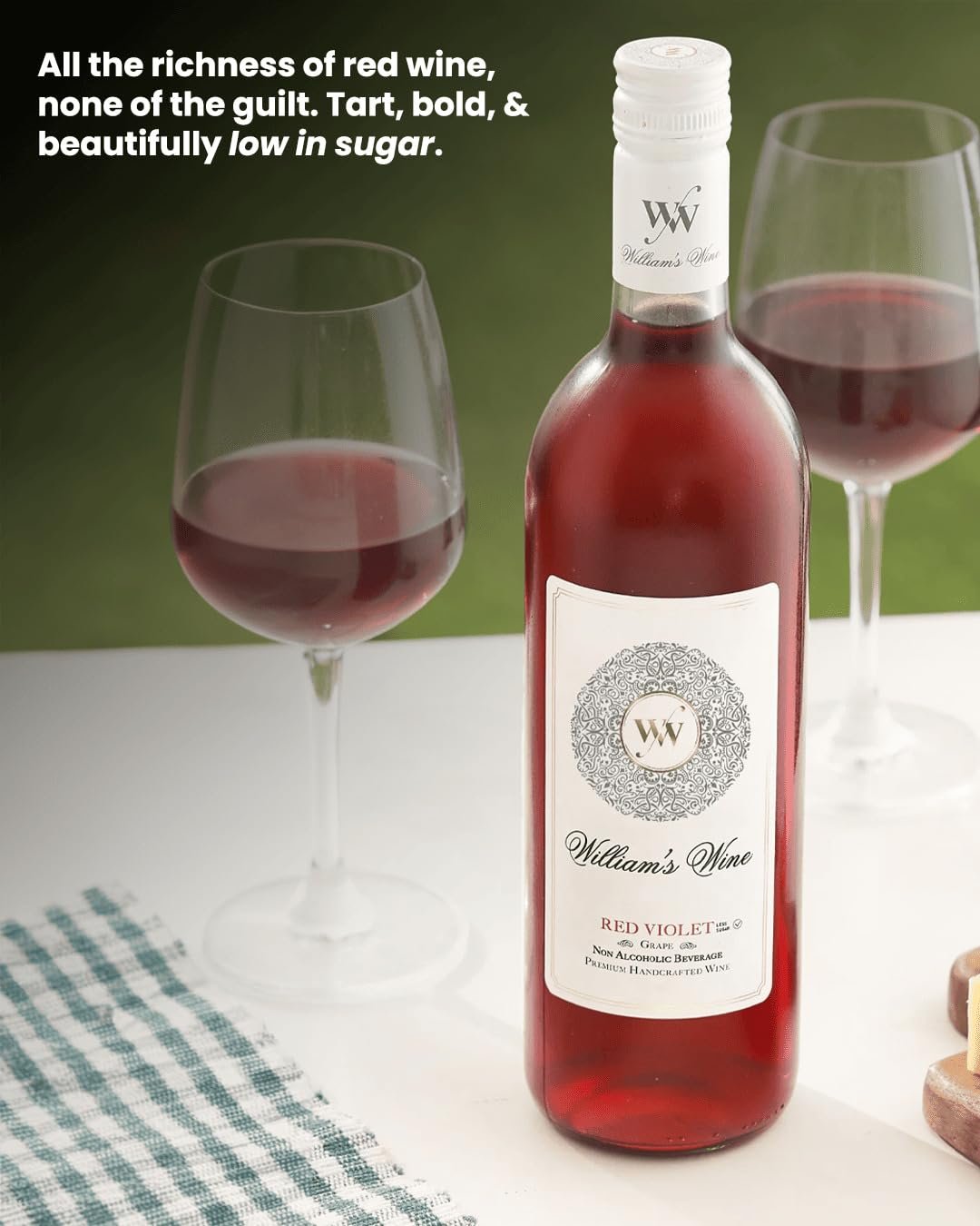 William’s Wine Red Violet Less Sugar (Grape) Non Alcoholic 750 ml - Image 6
