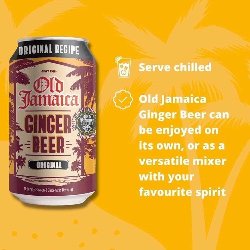 Old Jamaica Ginger Beer Can 330ml (Pack of 12 Cans X 330ml Each) Imported. - Image 2