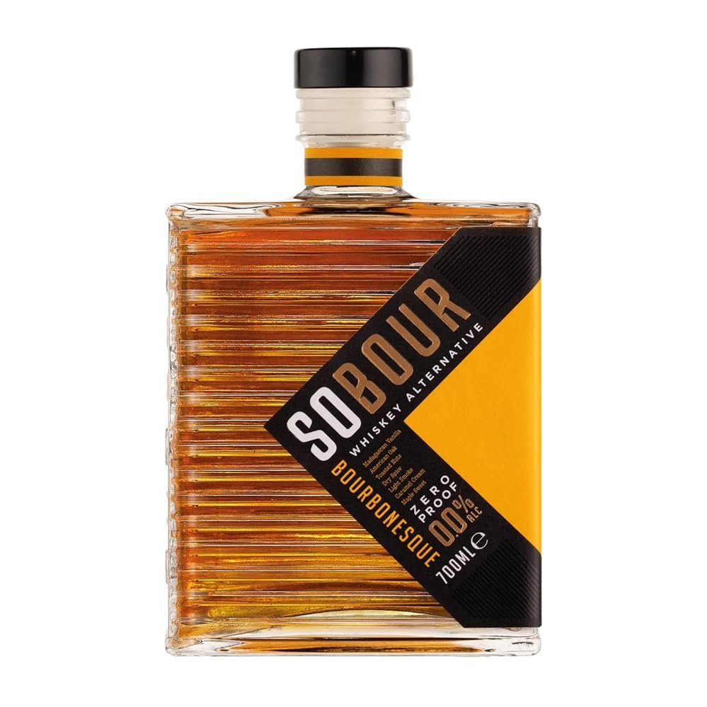 Seven Dec 1927 - SOBOUR Bourbonesque - Non-Alcoholic Whiskey - Premium Non-Alcoholic Bourbon Alternative - Amber - 4 Bottles Pack (700ml Bottles)