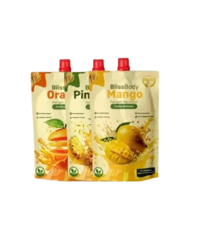 Blissbody – India’s First Sugar-Free Millet Drink | Gut-Friendly & Diabetic Safe | Pineapple, Mango, Orange | 200ml x 24 Pack