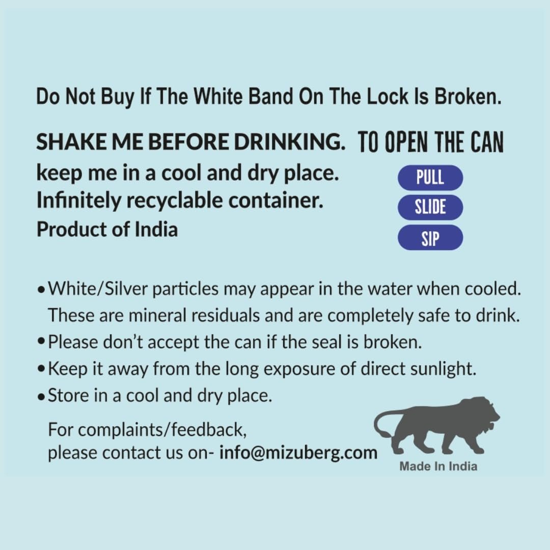 Mizuberg Natural Mineral Water, 500 ml, Alkaline pH 7+, Zero Calories, Resealable Can (Pack Of 3) - Image 4