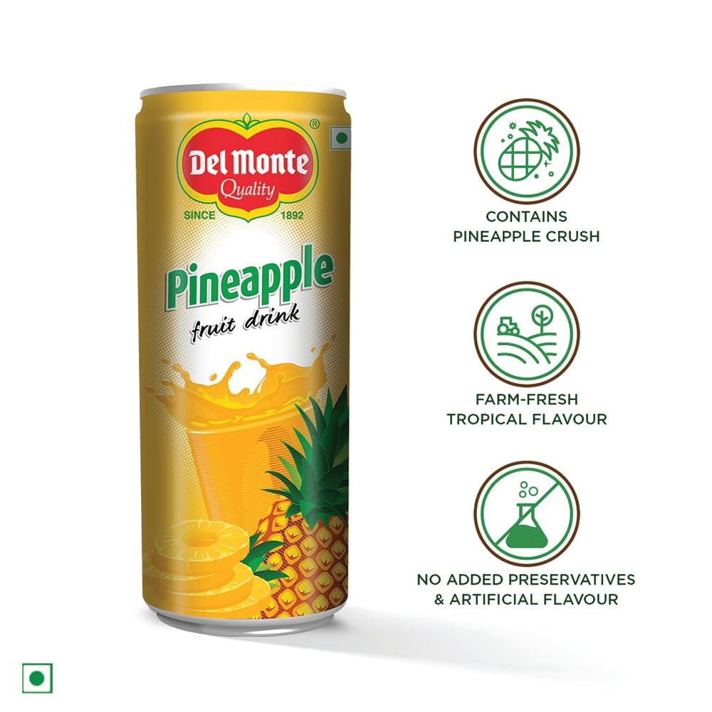 Del Monte Pineapple Fruit Drink (Pack of 6) - Tropical Taste, Real Pineapple Crush, Perfect for Cocktails & Mocktail | No added Preservatives - Image 6