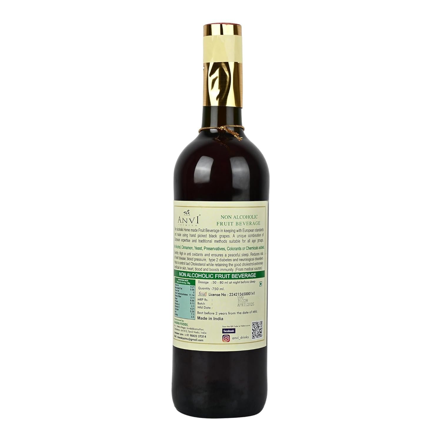 ANVI Original Homemade (Low Sugar) Non-Alcoholic Soft Red Wine – European Style, Rich Fruity Taste, Guilt-Free Refreshment (375 ml, Less Sugar) - Image 3