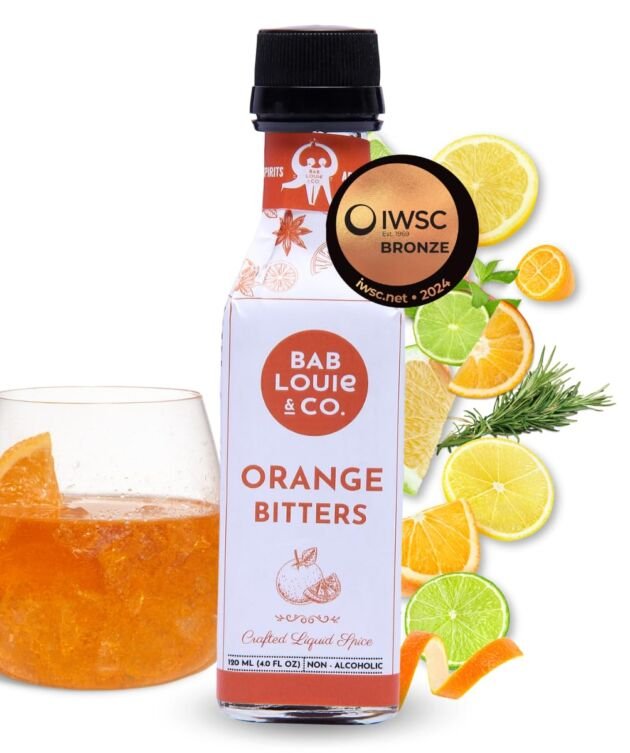 Bab Louie & Co. Orange Bitters For Cocktails, India's First Non-Alcoholic Award Winning Bitters, Natural Made With Real Fruits, Herbs & Spices, Fresh Citrus Notes, Manhattan, Negroni, 120ml