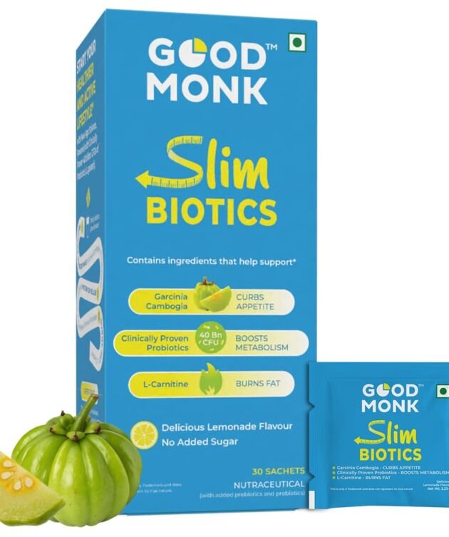 Good Monk Slimbiotics with Garcinia Cambogia, L-Carnitine, Prebiotics & 40 Bn CFU Probiotics | Weight Loss for Women & Men | Boosts Metabolism & Reduces Cravings Naturally | 30 Days Pack