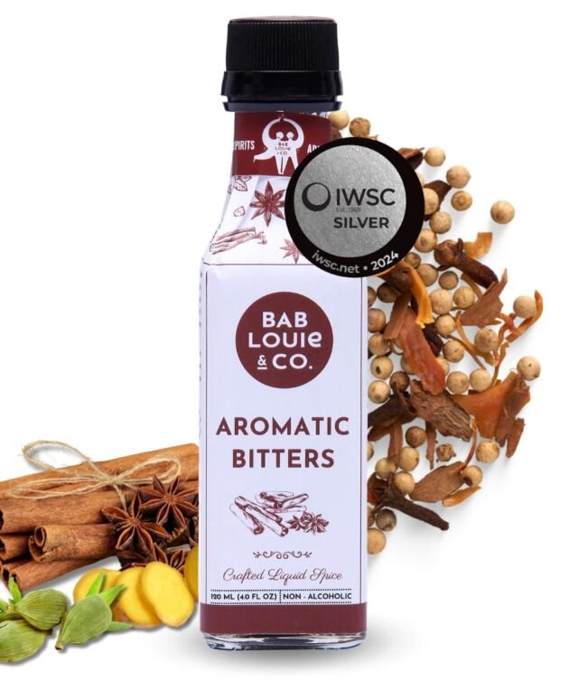 Bab Louie & Co. Aromatic Bitters For Cocktails, India's 1st Non-Alcoholic Award Winning Bitters, Natural Made With Real Fruits, Herbs & Spices, Spiced Earthy Taste Notes, Old Fashioned, Gin & Tonic 120ml
