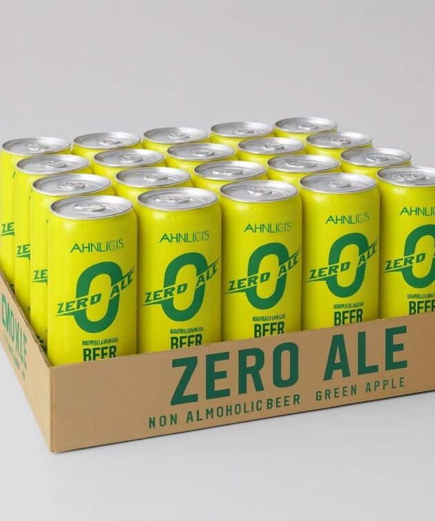 Ahnlich’s Zero Ale Non-Alcoholic Green Apple Beer Refreshing Fruity Flavor, Alcohol-Free | Perfect for Any Occasion | Pack of 24