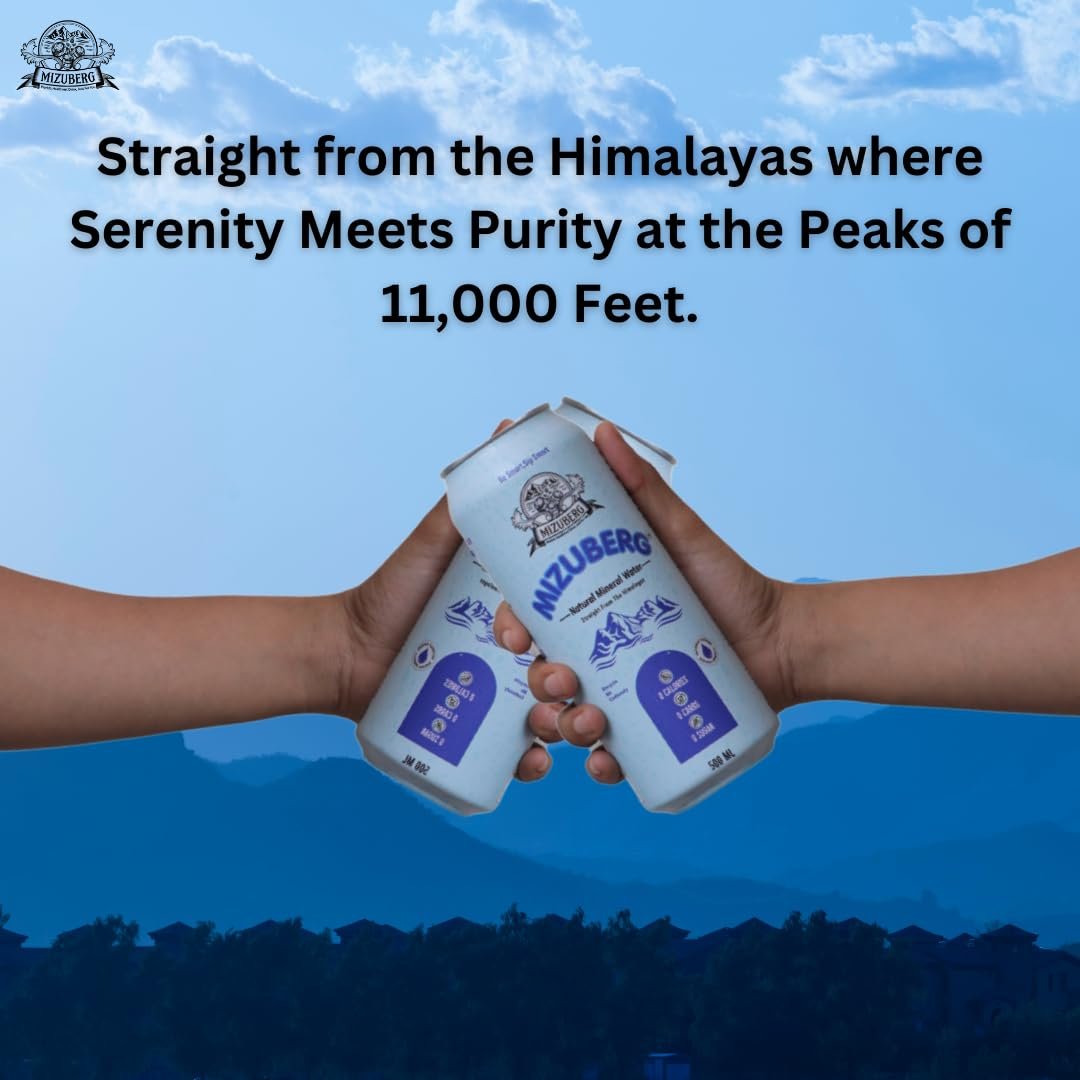 Mizuberg Natural Mineral Water, 500 ml, Alkaline pH 7+, Zero Calories, Resealable Can (Pack Of 3) - Image 7