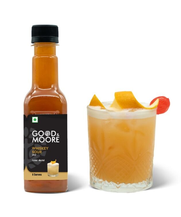 GOOD&MOORE Whiskey Sour Syrup | For Cocktails, Mocktails, Sodas And More | Concentrated Syrup | Cocktail Mixer | Ready To Mix | Premium Syrup |250ml
