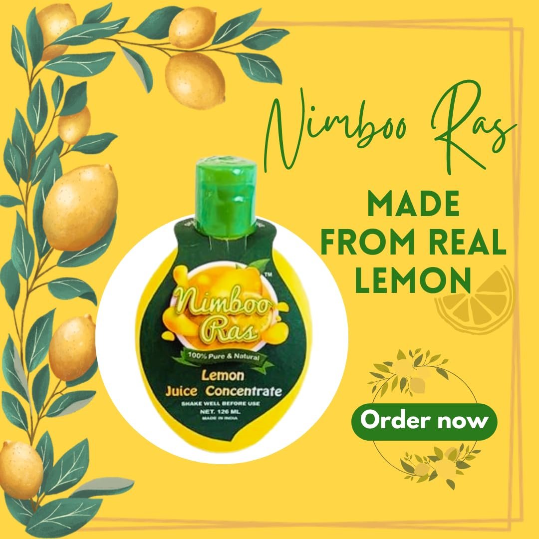 Nimboo Ras Yellow Lemon Juice Concentrate-Experience Asli Lemon Juice for Drinks,Cooking,Salad and Weight Loss - 100% Pure Natural Goodness - 126ml (Pack of 6) - Image 3