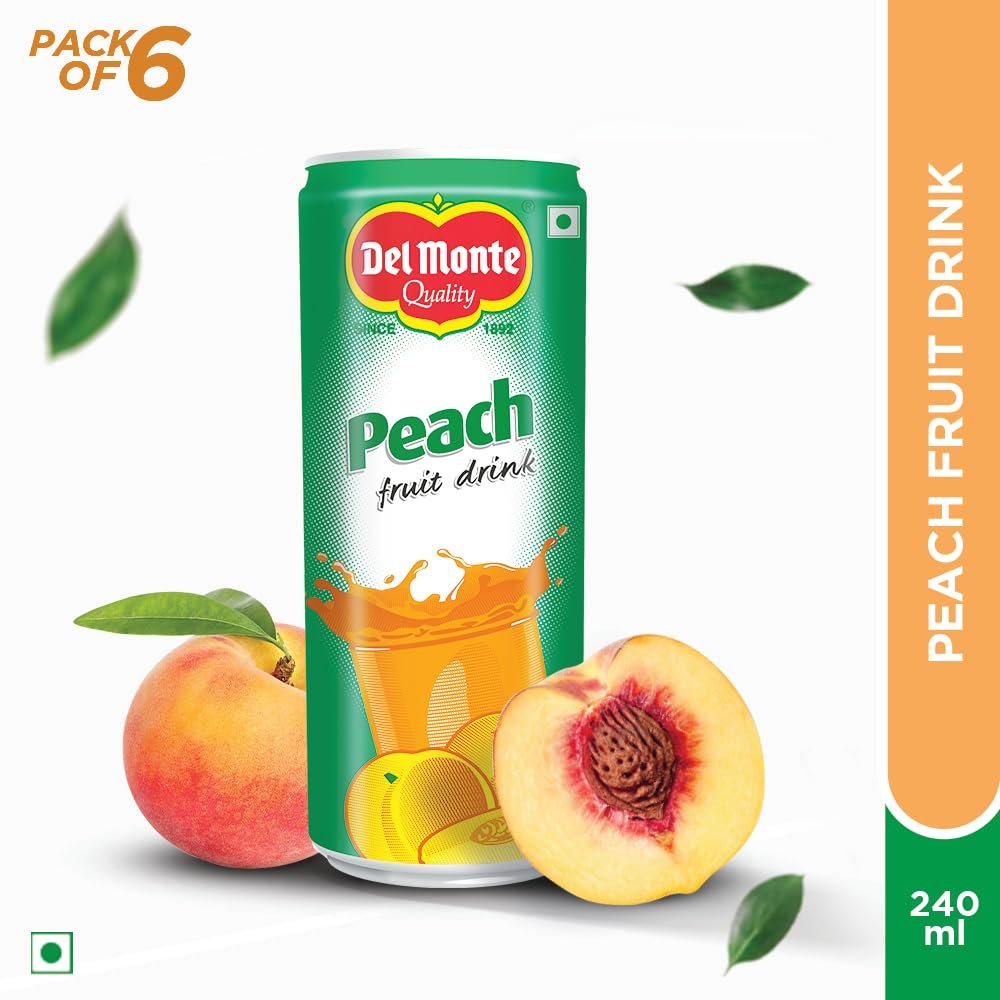 Del Monte Peach Fruit Drink, Pack of 6, 240ml - Image 8