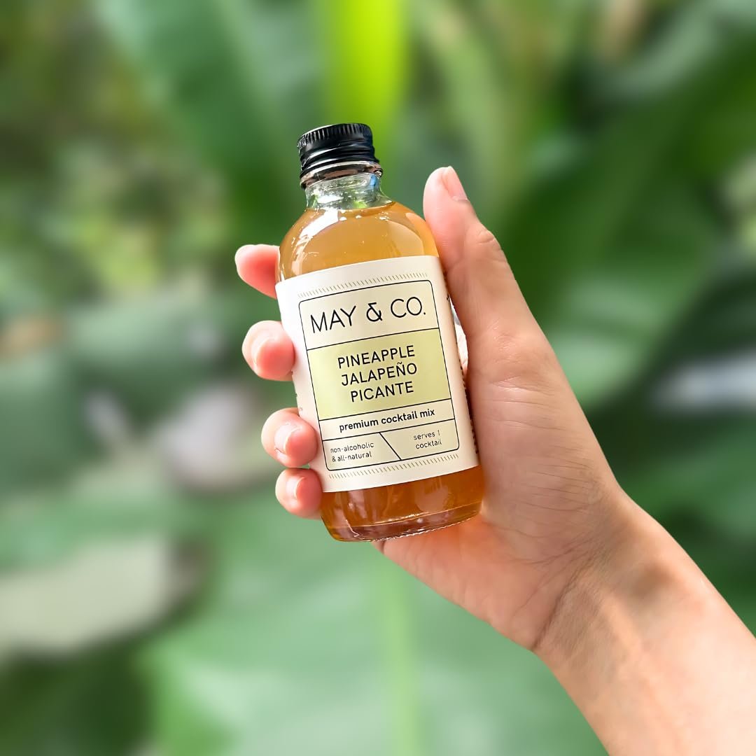 MAY & CO. Pineapple Jalapeño Picante Cocktail Mix - Cocktail Mixer for Tequila, Gin, Vodka - Pack of 4 (480ml) - Makes 4 Cocktails - Handcrafted Non-alcoholic Beverage - Image 4