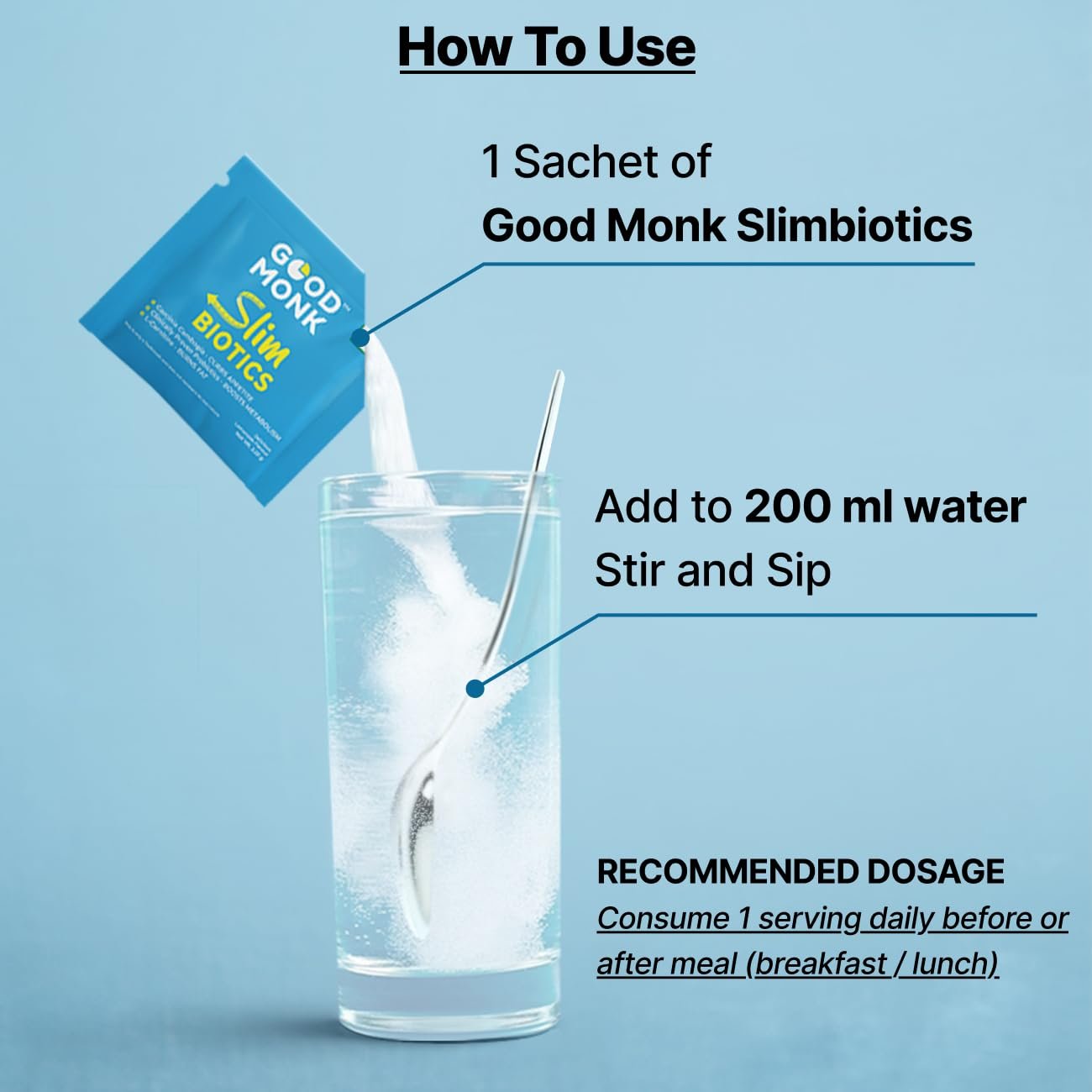 Good Monk Slimbiotics with Garcinia Cambogia, L-Carnitine, Prebiotics & 40 Bn CFU Probiotics | Weight Loss for Women & Men | Boosts Metabolism & Reduces Cravings Naturally | 30 Days Pack - Image 7