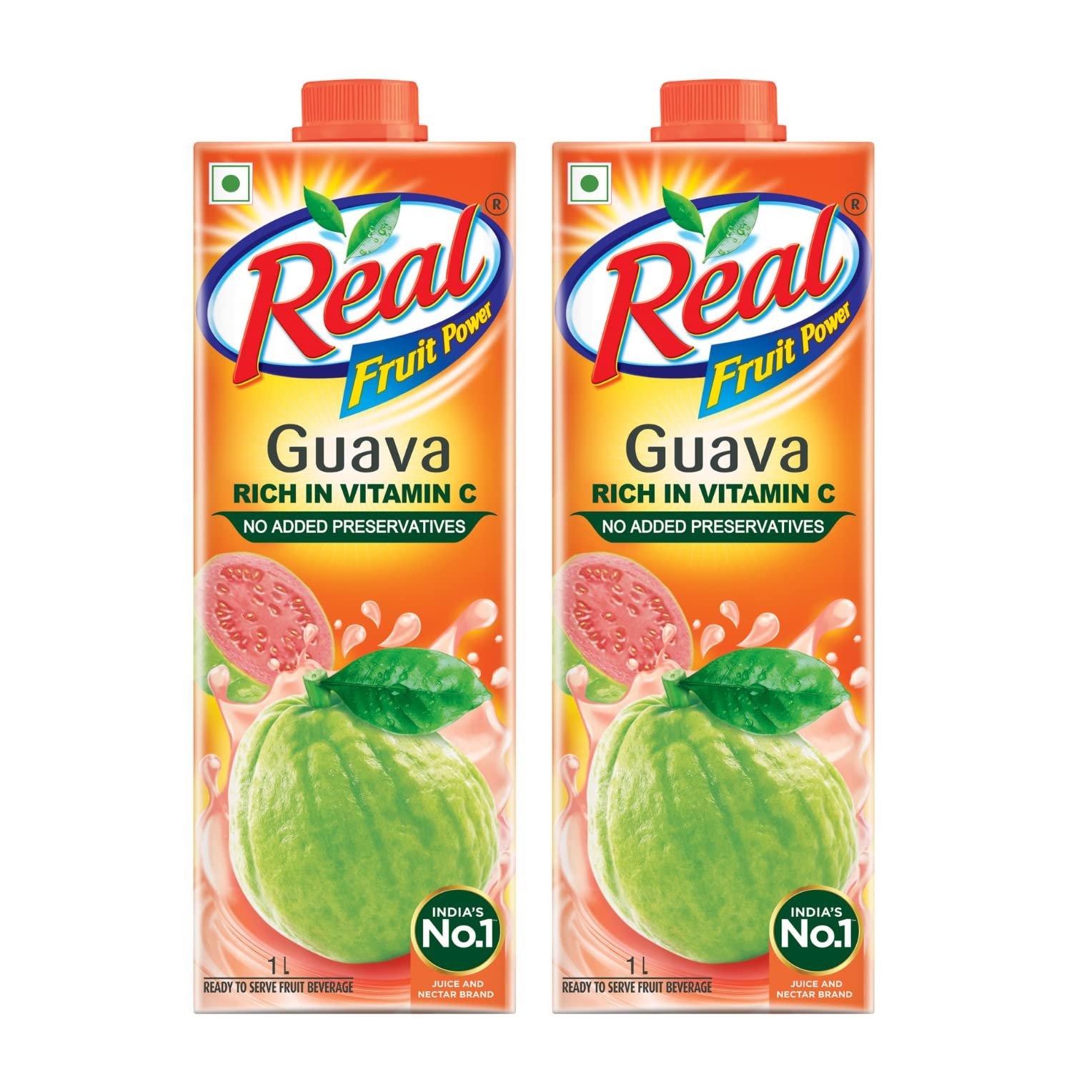 Real Fruit Juice, Guava, 1L (Pack of 2) & Real Fruit Power Mosambi Juice -1L - Image 4