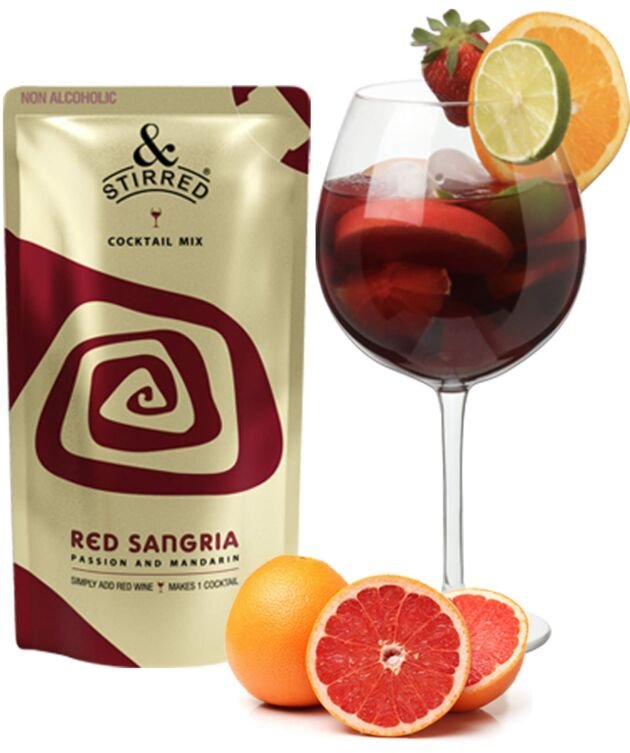 &Stirred Cocktail Mix - Sangria Cocktail Mixer for non alcoholic, Combo Pack of 12