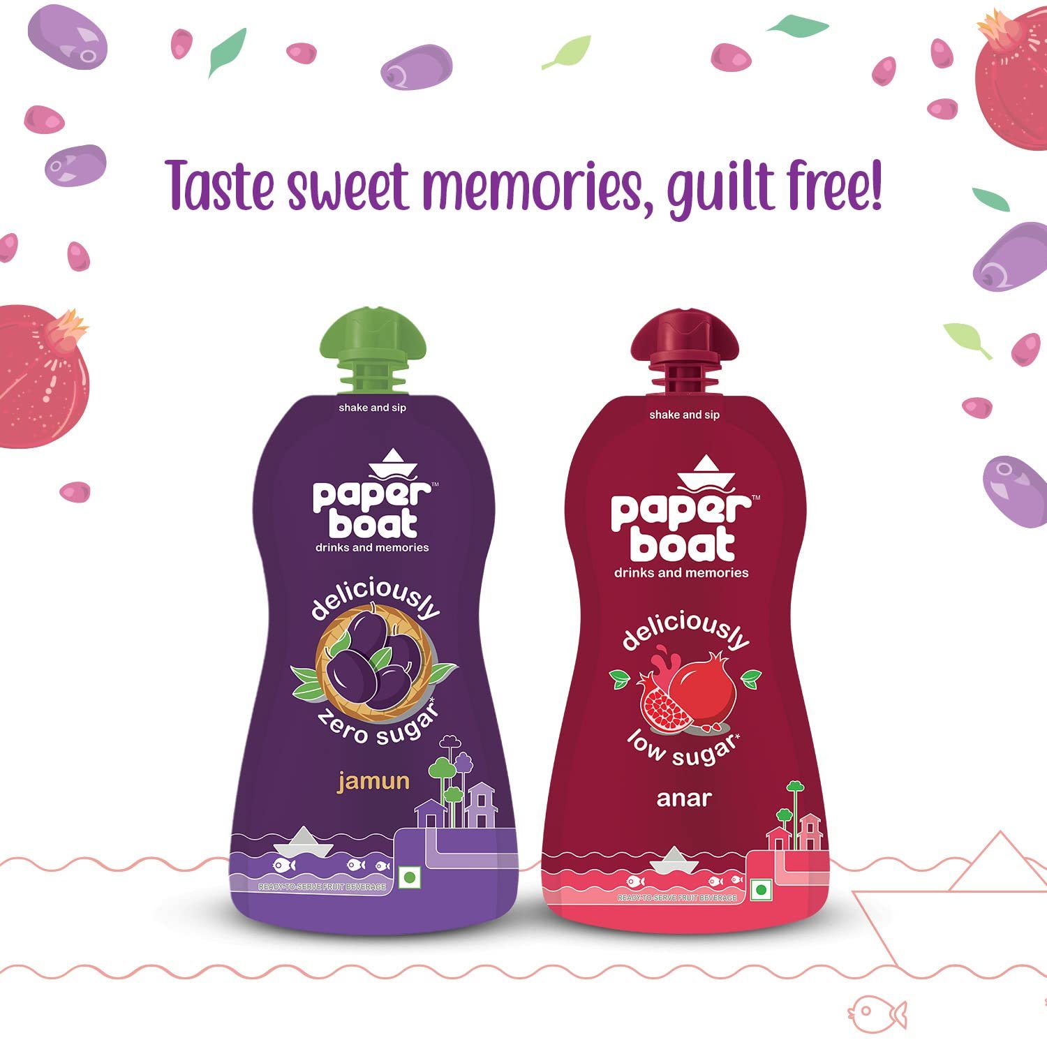 Paper Boat Jamun, Fruit Juice, Zero Sugar Low-Calorie Drink, No Added Preservatives and Colours (Pack of 6, 200ml each) - Image 2
