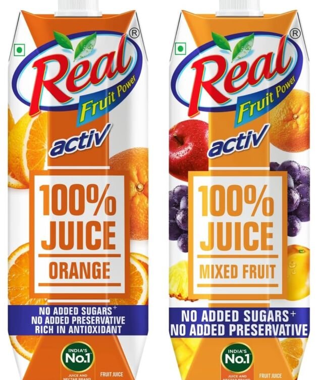 Real Activ 100% Mixed Fruit Juice - 1L & Real Activ Orange 1L - No Added Sugar