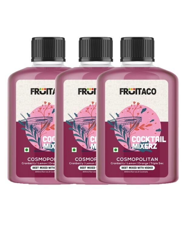 Fruitaco Cosmopolitan Cocktail Mixers - Finely Crafted Non-Alcoholic 300ml (Pack of 3)