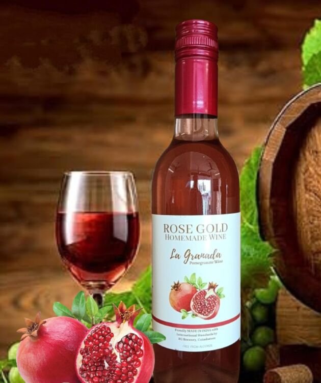 Rosegold-La Granada- Homemade Non alcoholic Pomegranate Wine -375ml