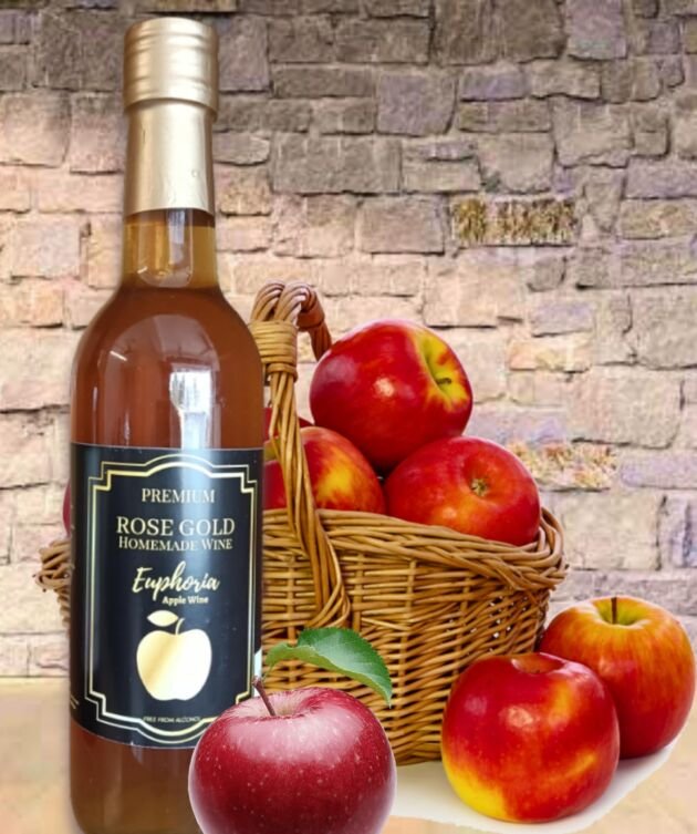 Rosegold-Euphoria- Homemade Non alcoholic Apple Wine -375ml