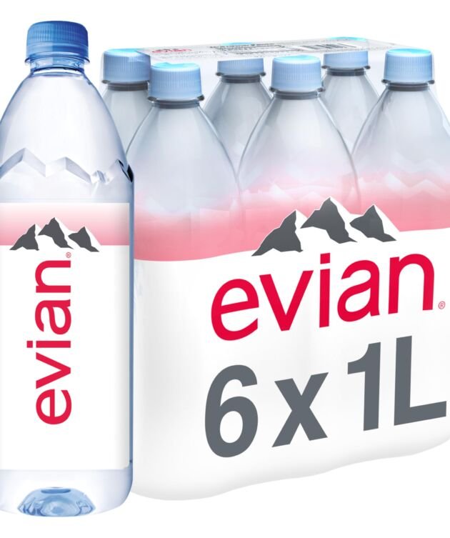 Evian Natural Mineral Water Pure Natural Mineral Water Bottle, 500 ml x 24