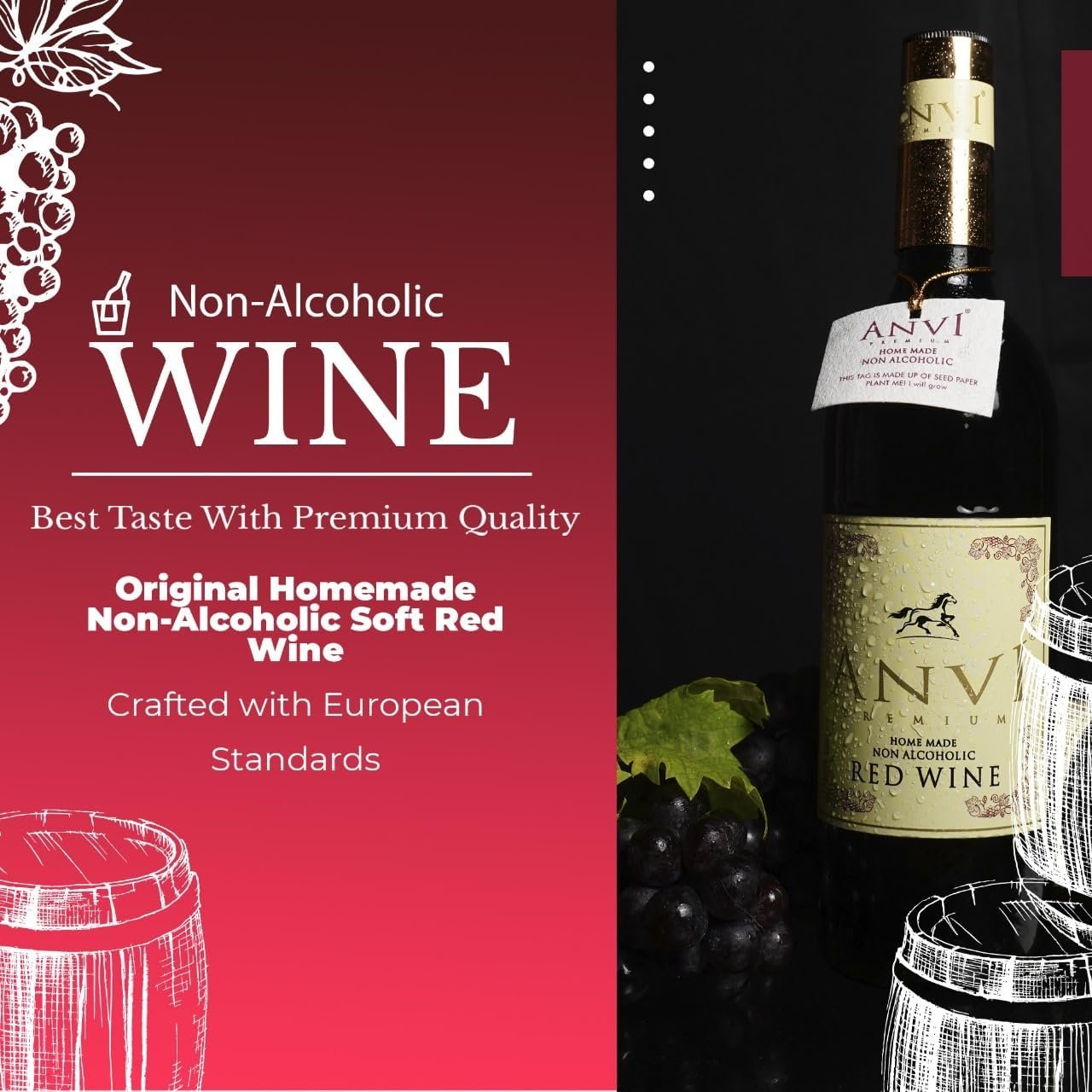 ANVI Original Homemade (Low Sugar) Non-Alcoholic Soft Red Wine – European Style, Rich Fruity Taste, Guilt-Free Refreshment (375 ml, Less Sugar) - Image 5