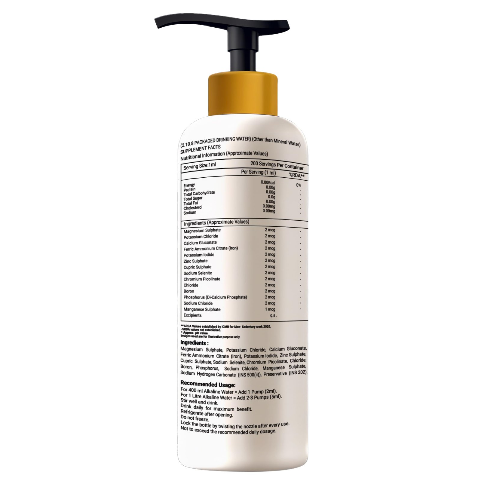 OSOAA Ph-Life Vegetarian Alkaline Mineral Water Drops (200Ml)|Makes 40L Alkaline Water|8.2+ Ph Booster Drops For Ro Water|14 Minerals,0 Calorie|Drinking Water Enhancer Liquid - Image 2