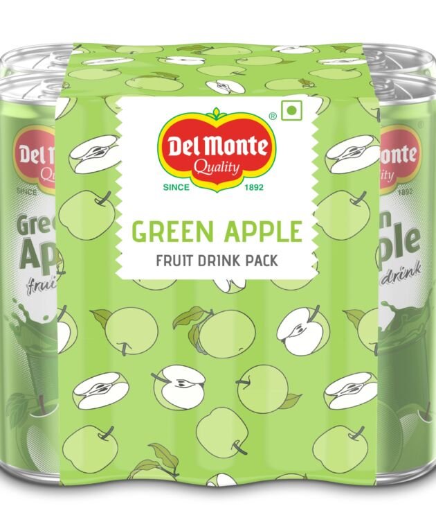 Del Monte Green Apple Fruit Drink (Pack of 6) - Crisp, Tangy & Ideal for Mocktails & Cocktails |No added preservatives