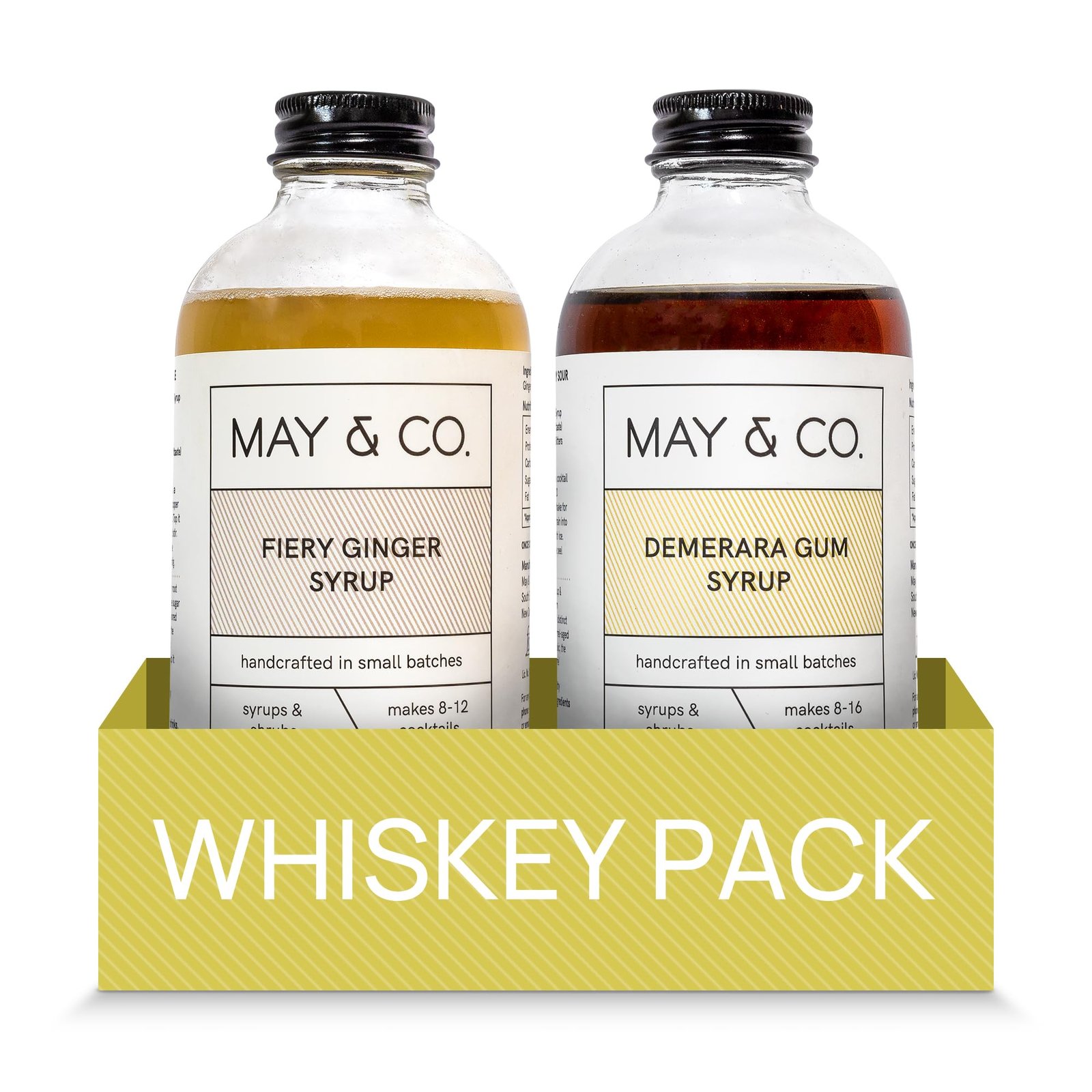 MAY & CO. Whiskey Pack of 2-240 ml - Fiery Ginger & Demerara Gum - Cocktail mixers perfect for Penicillin, Old Fashioned & Whiskey Sour. - Image 4