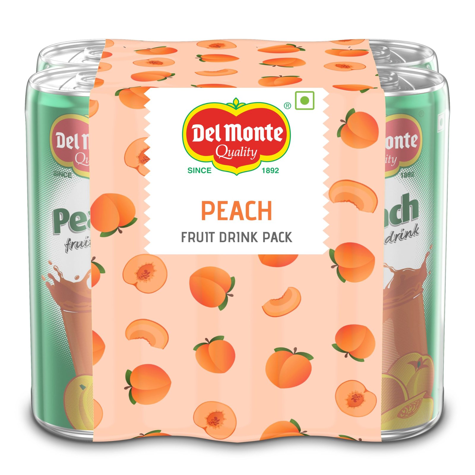 Del Monte Peach Fruit Drink, Pack of 6, 240ml