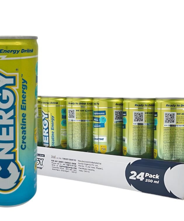 CNERGY | India's 1st Functional Drink | Provides 1000mg Creatine and 750mg BCAAs | 0 Sugar | Pack of 24 x 250ml