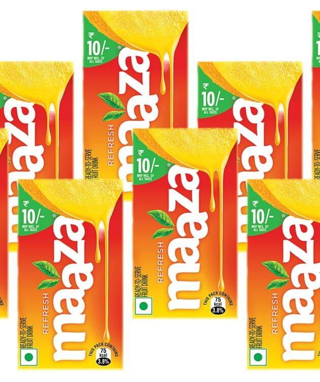 Maaza Mango Drink, Original Flavour| Ready to Serve Fruit Drink, 135ml Tetra Pack (Pack of 10)