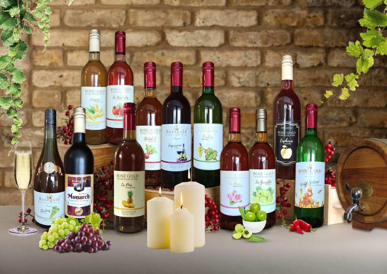 Rosegold Homemade Non alcoholic Strawberry Wine -375ml - Image 2